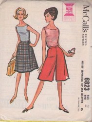6823 1963 SHELL TOP, PLEAT CULOTTES TIED OR NOT PATTERN 16